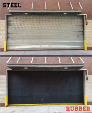 Commercial door comparison - steel roll up door vs rubber roll up door